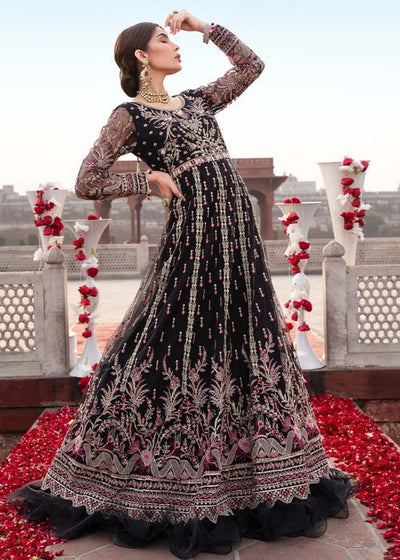 Meeral | Wedding Formals | Ruhaniyaat - MB-08-Brand:Meeral-Type:Ladies Clothes-Black-Net-House of Maryam- Buy in UK, USA