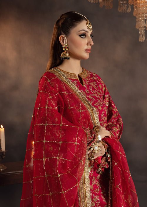 Meeral | Wedding Formals | Shabo-Brand:Meeral-Type:Ladies Clothes-Hot Pink-Raw Silk-House of Maryam- Buy in UK, USA