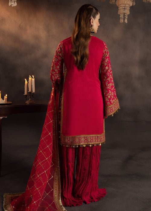 Meeral | Wedding Formals | Shabo-Brand:Meeral-Type:Ladies Clothes-Hot Pink-Raw Silk-House of Maryam- Buy in UK, USA