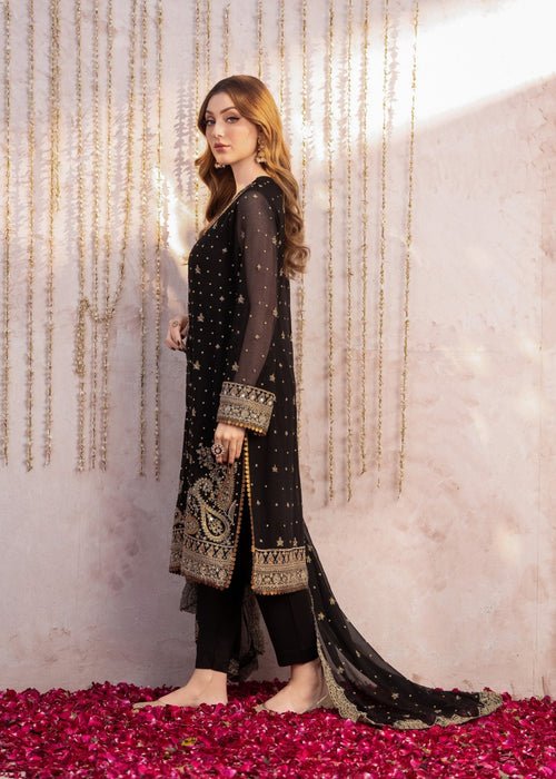 Meeral | Wedding Formals | Siraa-Brand:Meeral-Type:Ladies Clothes-Black-Chiffon-House of Maryam- Buy in UK, USA