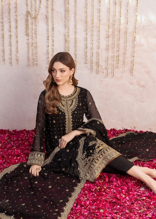 Meeral | Wedding Formals | Siraa-Brand:Meeral-Type:Ladies Clothes-Black-Chiffon-House of Maryam- Buy in UK, USA