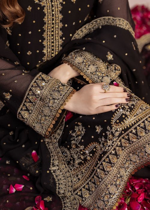 Meeral | Wedding Formals | Siraa-Brand:Meeral-Type:Ladies Clothes-Black-Chiffon-House of Maryam- Buy in UK, USA
