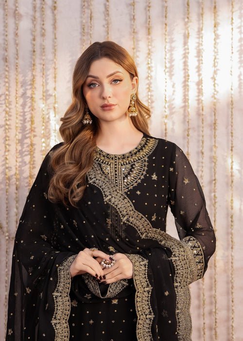 Meeral | Wedding Formals | Siraa-Brand:Meeral-Type:Ladies Clothes-Black-Chiffon-House of Maryam- Buy in UK, USA