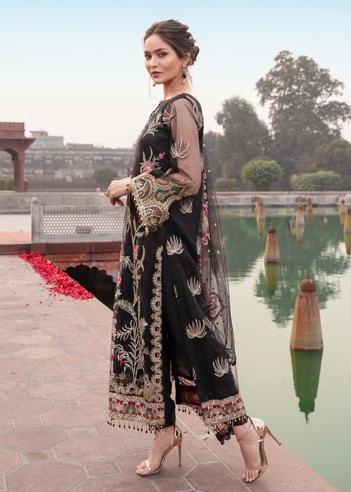 Meeral | Wedding Formals | Surmai - MD-01-Brand:Meeral-Type:Ladies Clothes-Black-Net-House of Maryam- Buy in UK, USA