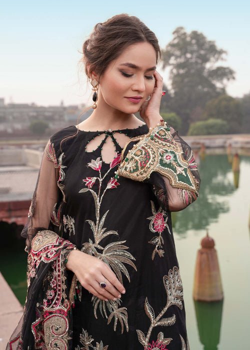 Meeral | Wedding Formals | Surmai - MD-01-Brand:Meeral-Type:Ladies Clothes-Black-Net-House of Maryam- Buy in UK, USA