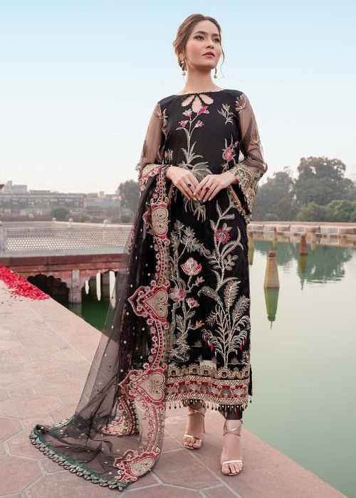 Meeral | Wedding Formals | Surmai - MD-01-Brand:Meeral-Type:Ladies Clothes-Black-Net-House of Maryam- Buy in UK, USA