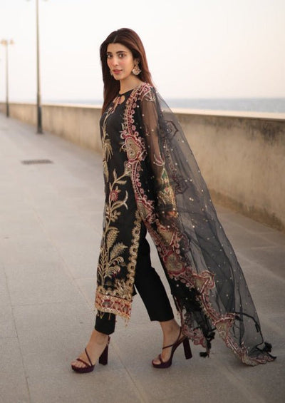 Meeral | Wedding Formals | Surmai - MD-01-Brand:Meeral-Type:Ladies Clothes-Black-Net-House of Maryam- Buy in UK, USA