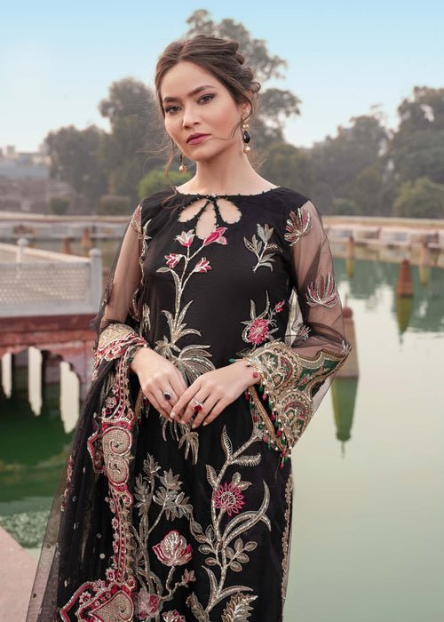Meeral | Wedding Formals | Surmai - MD-01-Brand:Meeral-Type:Ladies Clothes-Black-Net-House of Maryam- Buy in UK, USA