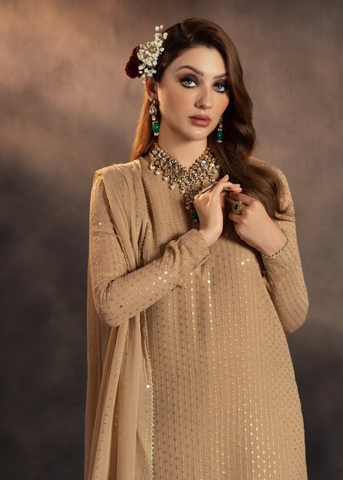 Meeral | Wedding Formals | Zarina-Brand:Meeral-Type:Ladies Clothes-Sand-Chiffon-House of Maryam- Buy in UK, USA