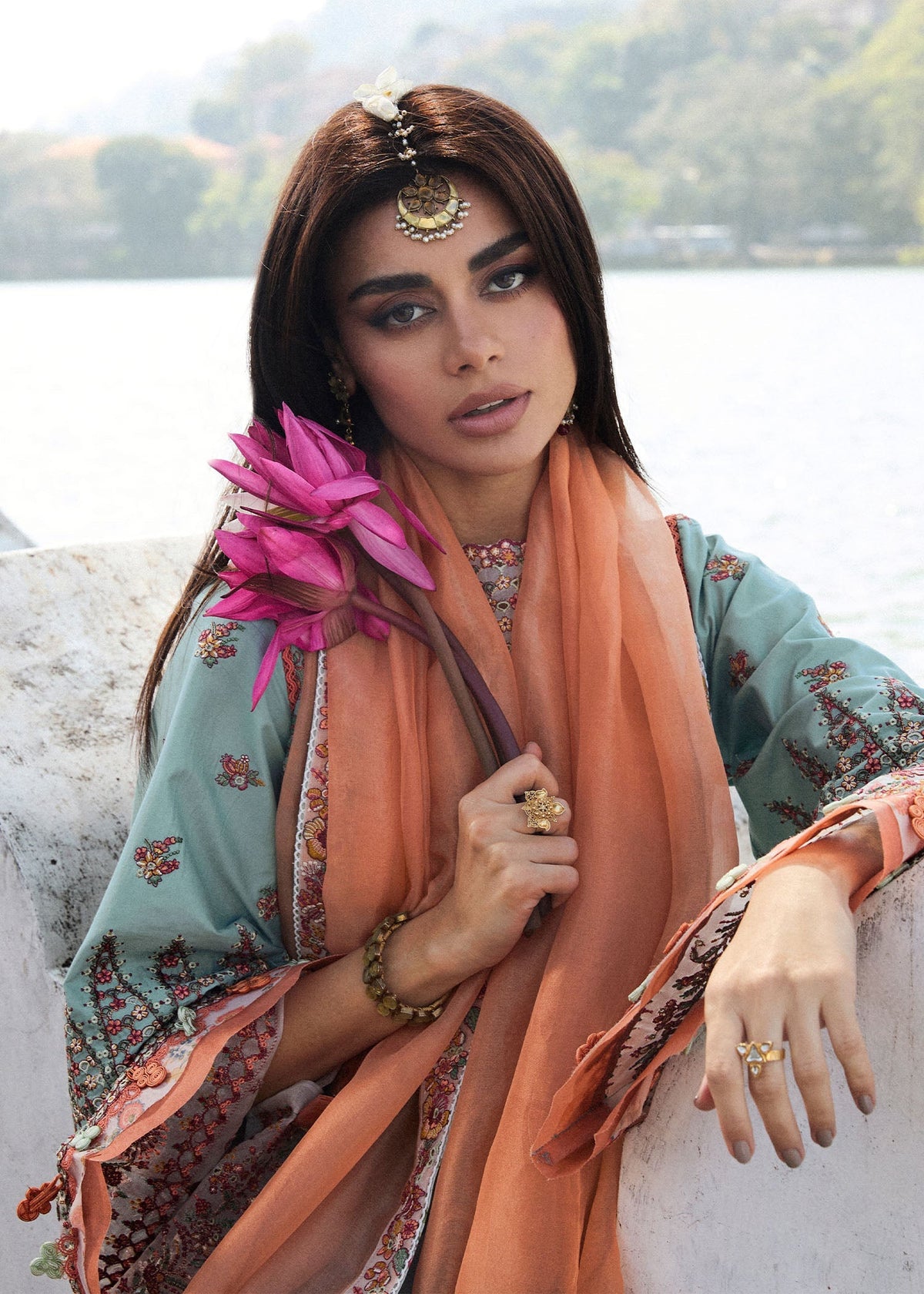 Hussain Rehar | Luxury Lawn 25 | Malibu -  Hussain Rehar Ladies Clothes - Original Designer Dress - House of Maryam