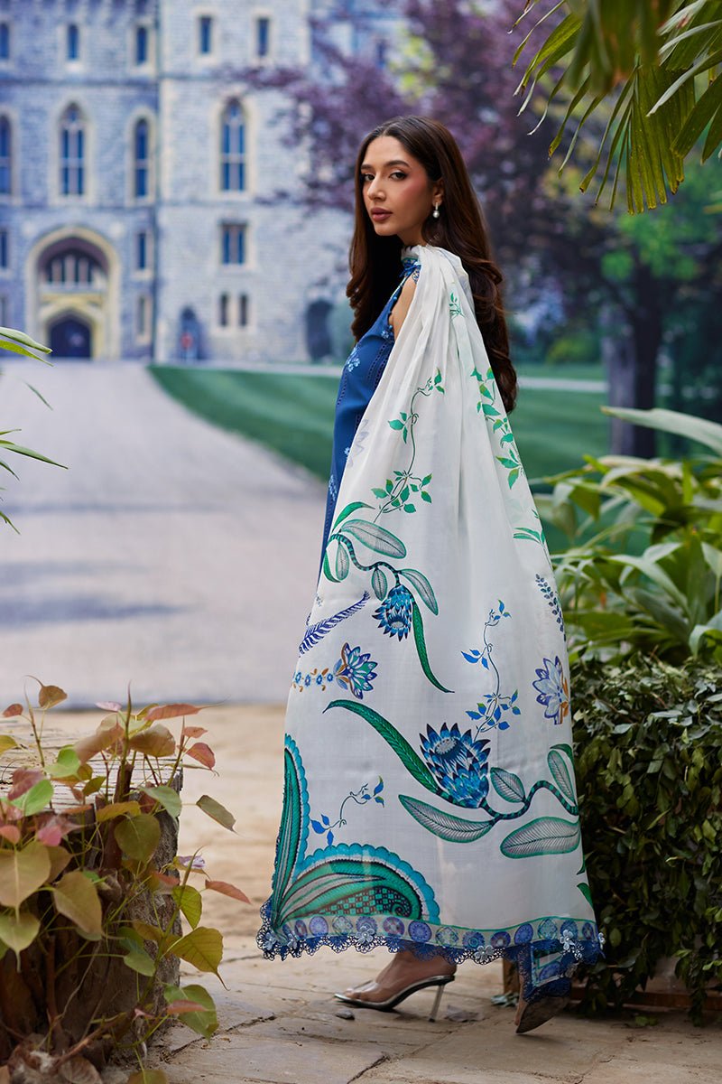 Mina Hassan | Chikankari Lawn 25 | Anaaya-Brand:Mina Hasan-Type:Ladies Clothes-Royal Blue-Lawn-House of Maryam- Buy in UK, USA
