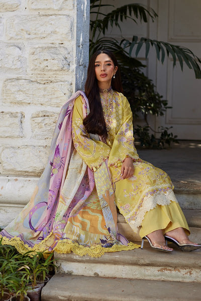 Mina Hassan | Chikankari Lawn 25 | Ayla-Brand:Mina Hasan-Type:Ladies Clothes-Yellow-Lawn-House of Maryam- Buy in UK, USA