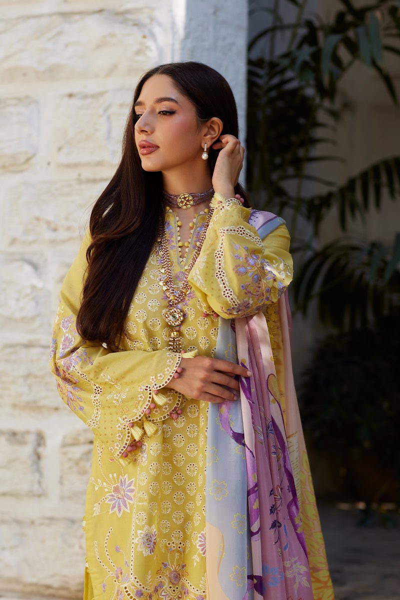 Mina Hassan | Chikankari Lawn 25 | Ayla-Brand:Mina Hasan-Type:Ladies Clothes-Yellow-Lawn-House of Maryam- Buy in UK, USA