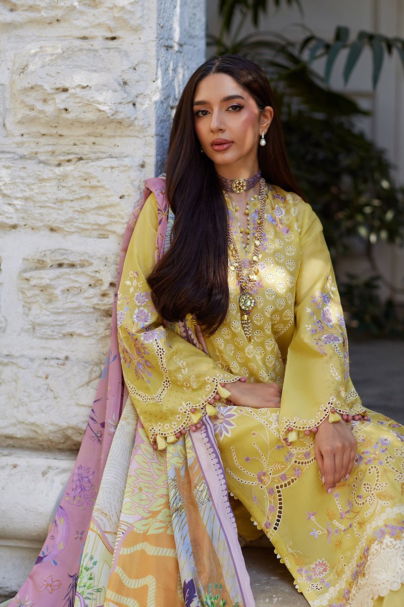 Mina Hassan | Chikankari Lawn 25 | Ayla-Brand:Mina Hasan-Type:Ladies Clothes-Yellow-Lawn-House of Maryam- Buy in UK, USA