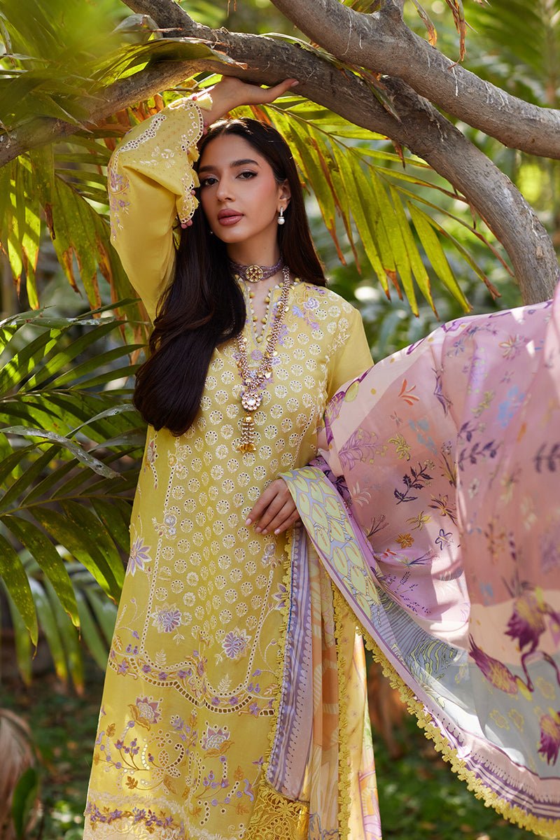 Mina Hassan | Chikankari Lawn 25 | Ayla-Brand:Mina Hasan-Type:Ladies Clothes-Yellow-Lawn-House of Maryam- Buy in UK, USA