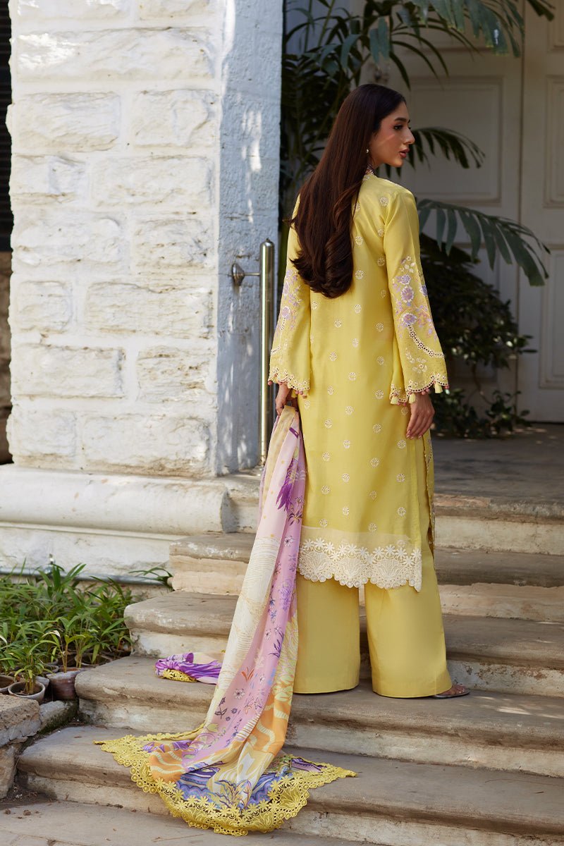 Mina Hassan | Chikankari Lawn 25 | Ayla-Brand:Mina Hasan-Type:Ladies Clothes-Yellow-Lawn-House of Maryam- Buy in UK, USA