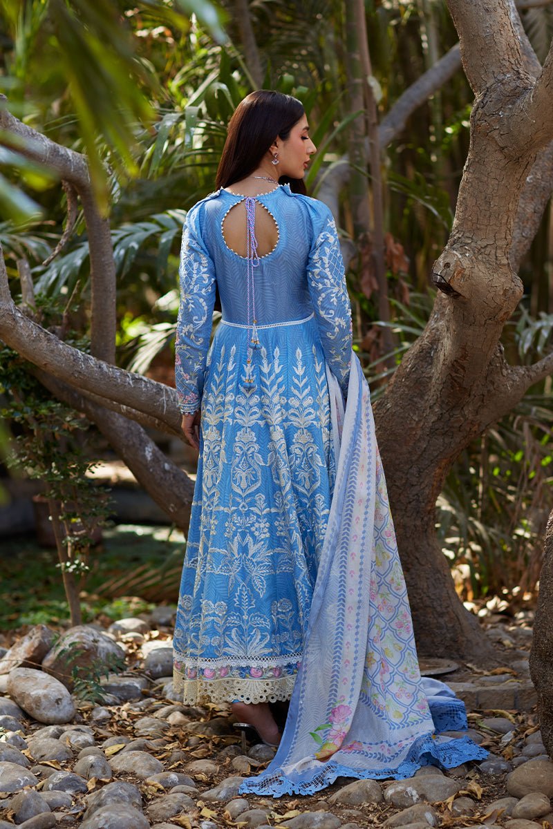 Mina Hassan | Chikankari Lawn 25 | Baano-Brand:Mina Hasan-Type:Ladies Clothes-Denium Blue-Lawn-House of Maryam- Buy in UK, USA