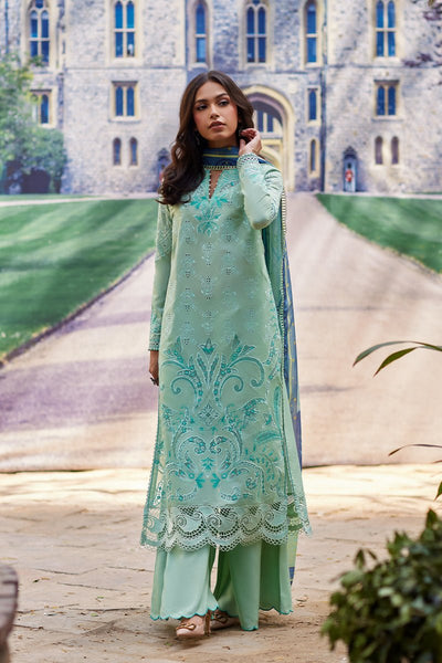 Mina Hassan | Chikankari Lawn 25 | Lina-Brand:Mina Hasan-Type:Ladies Clothes-Light Ferozi-Lawn-House of Maryam- Buy in UK, USA