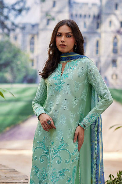 Mina Hassan | Chikankari Lawn 25 | Lina-Brand:Mina Hasan-Type:Ladies Clothes-Light Ferozi-Lawn-House of Maryam- Buy in UK, USA