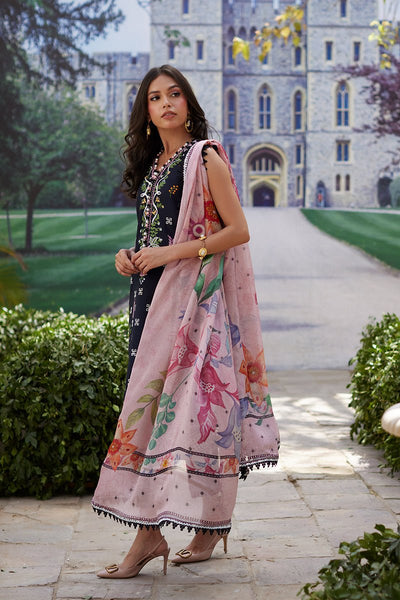 Mina Hassan | Chikankari Lawn 25 | Sasha-Brand:Mina Hasan-Type:Ladies Clothes-Midnight Blue-Lawn-House of Maryam- Buy in UK, USA