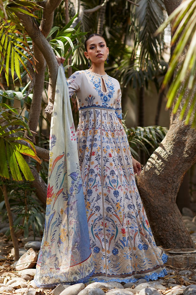 Mina Hassan | Chikankari Lawn 25 | Taara-Brand:Mina Hassan-Type:Ladies Clothes-Off White-Lawn-House of Maryam- Buy in UK, USA