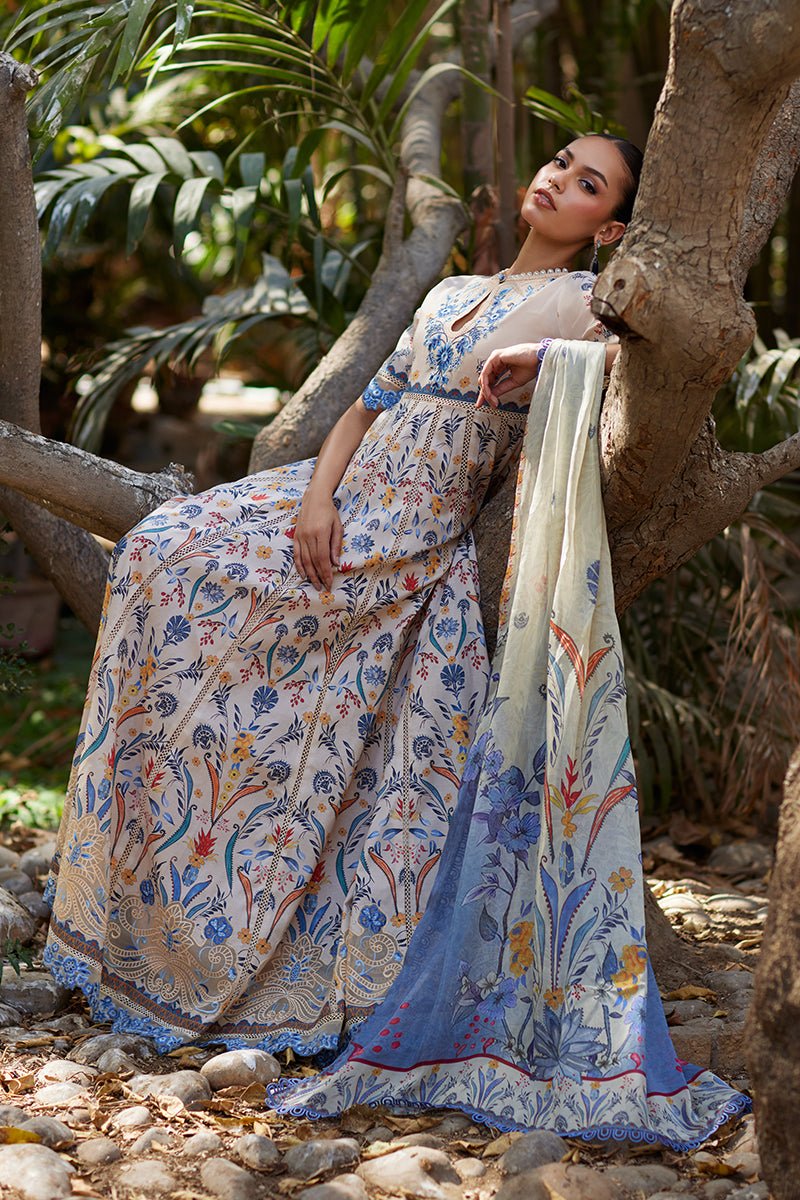 Mina Hassan | Chikankari Lawn 25 | Taara-Brand:Mina Hassan-Type:Ladies Clothes-Off White-Lawn-House of Maryam- Buy in UK, USA