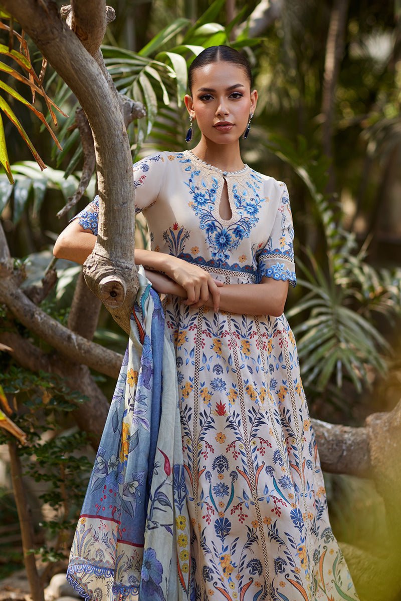 Mina Hassan | Chikankari Lawn 25 | Taara-Brand:Mina Hassan-Type:Ladies Clothes-Off White-Lawn-House of Maryam- Buy in UK, USA