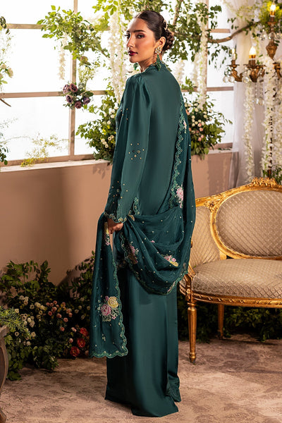 Mina Kashif | Loona Lawn 25 | Zircon-Brand:Mina Kashif-Type:Ladies Clothes-Mid Green-Tussar Silk-House of Maryam- Buy in UK, USA