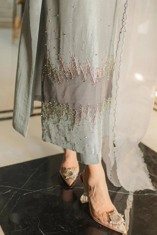 Jeem | Luxury Pret | MINK GREY -  Jeem Luxury - Original Designer Dress - House of Maryam