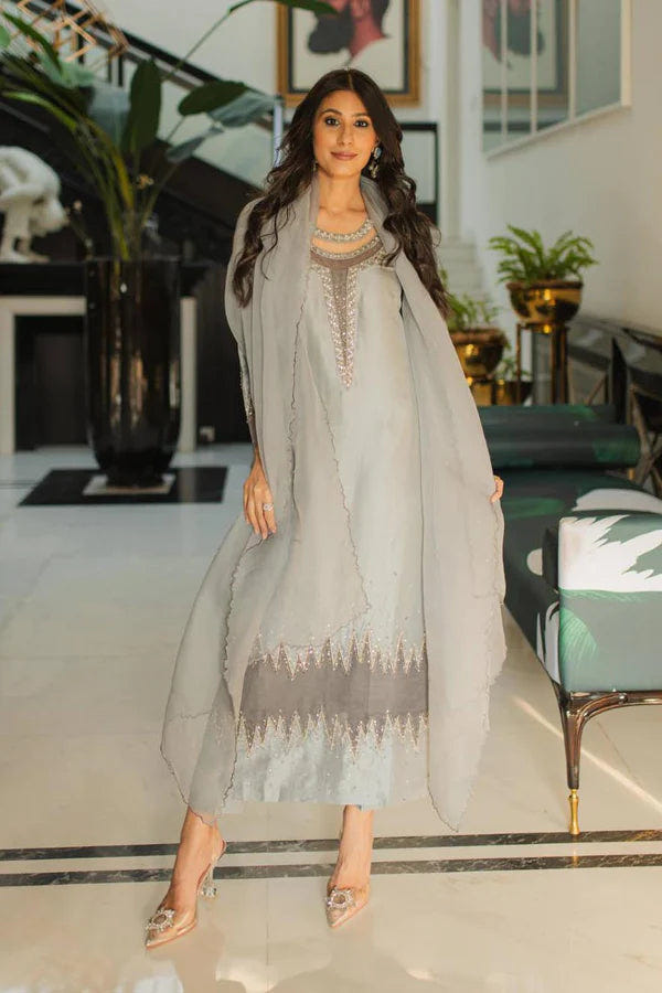 Jeem | Luxury Pret | MINK GREY -  Jeem Luxury - Original Designer Dress - House of Maryam