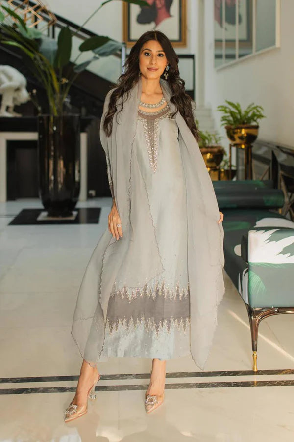 Jeem | Luxury Pret | MINK GREY -  Jeem Luxury - Original Designer Dress - House of Maryam