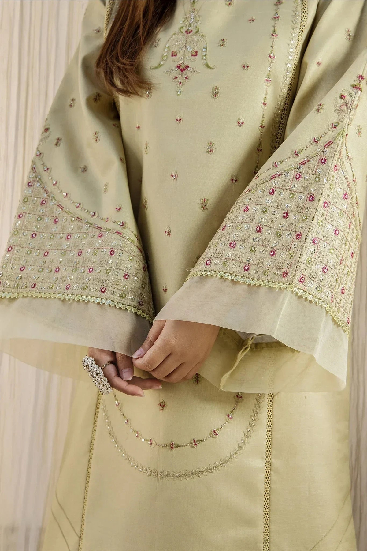 Rajwani | Sohani Casual Pret | MINT GOLD -  Rajwani Ladies Clothes - Original Designer Dress - House of Maryam