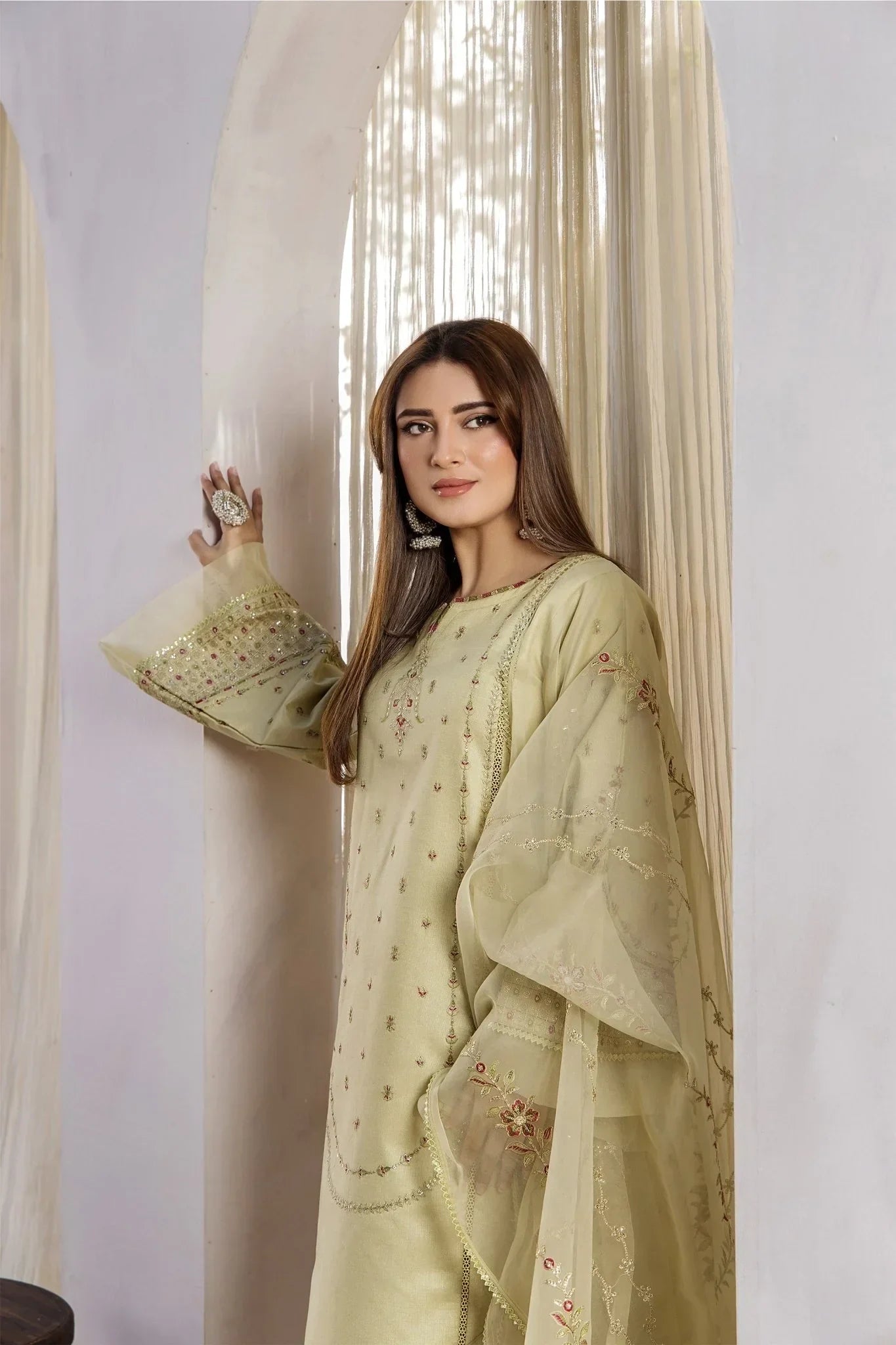 Rajwani | Sohani Casual Pret | MINT GOLD -  Rajwani Ladies Clothes - Original Designer Dress - House of Maryam