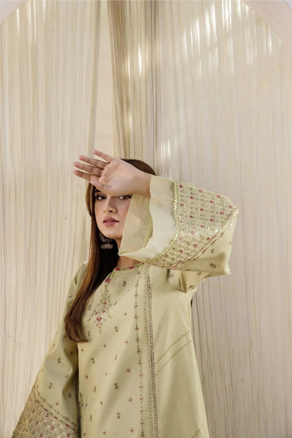 Rajwani | Sohani Casual Pret | MINT GOLD -  Rajwani Ladies Clothes - Original Designer Dress - House of Maryam