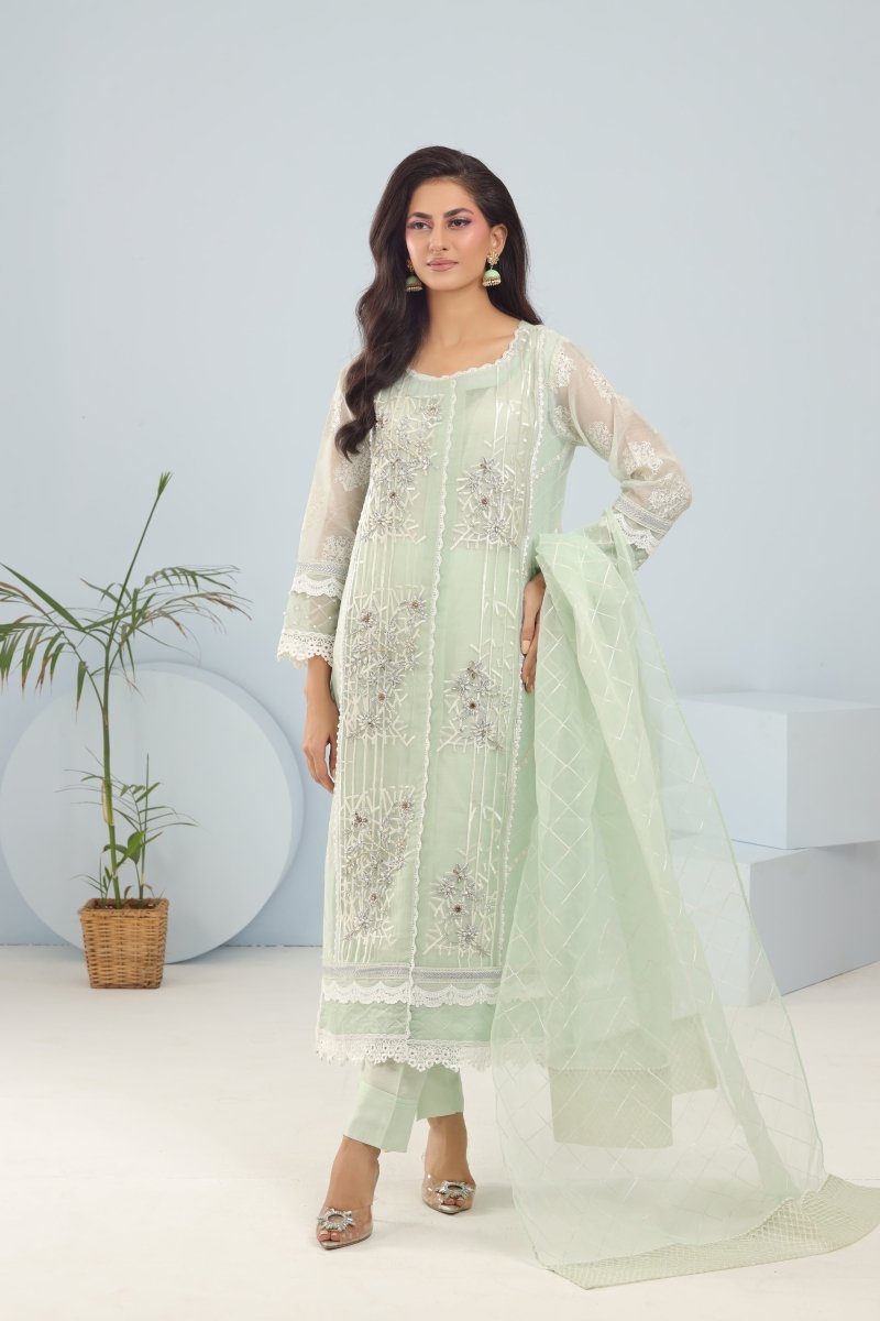 Panache | Pret | Mint Meadow -  Panache By Mona clothing - Original Designer Dress - House of Maryam