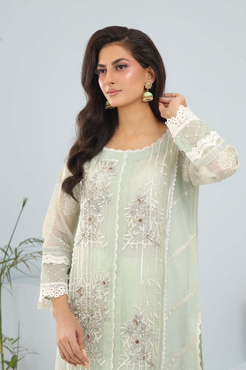 Panache | Pret | Mint Meadow -  Panache By Mona clothing - Original Designer Dress - House of Maryam