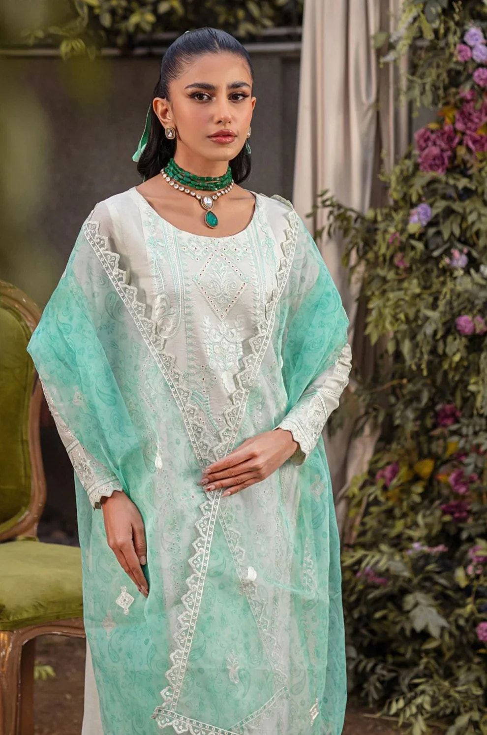Mohagni | Muntazir Luxury Lawn 24 | CM-03 -  Mohagni Luxury - Original Designer Dress - House of Maryam