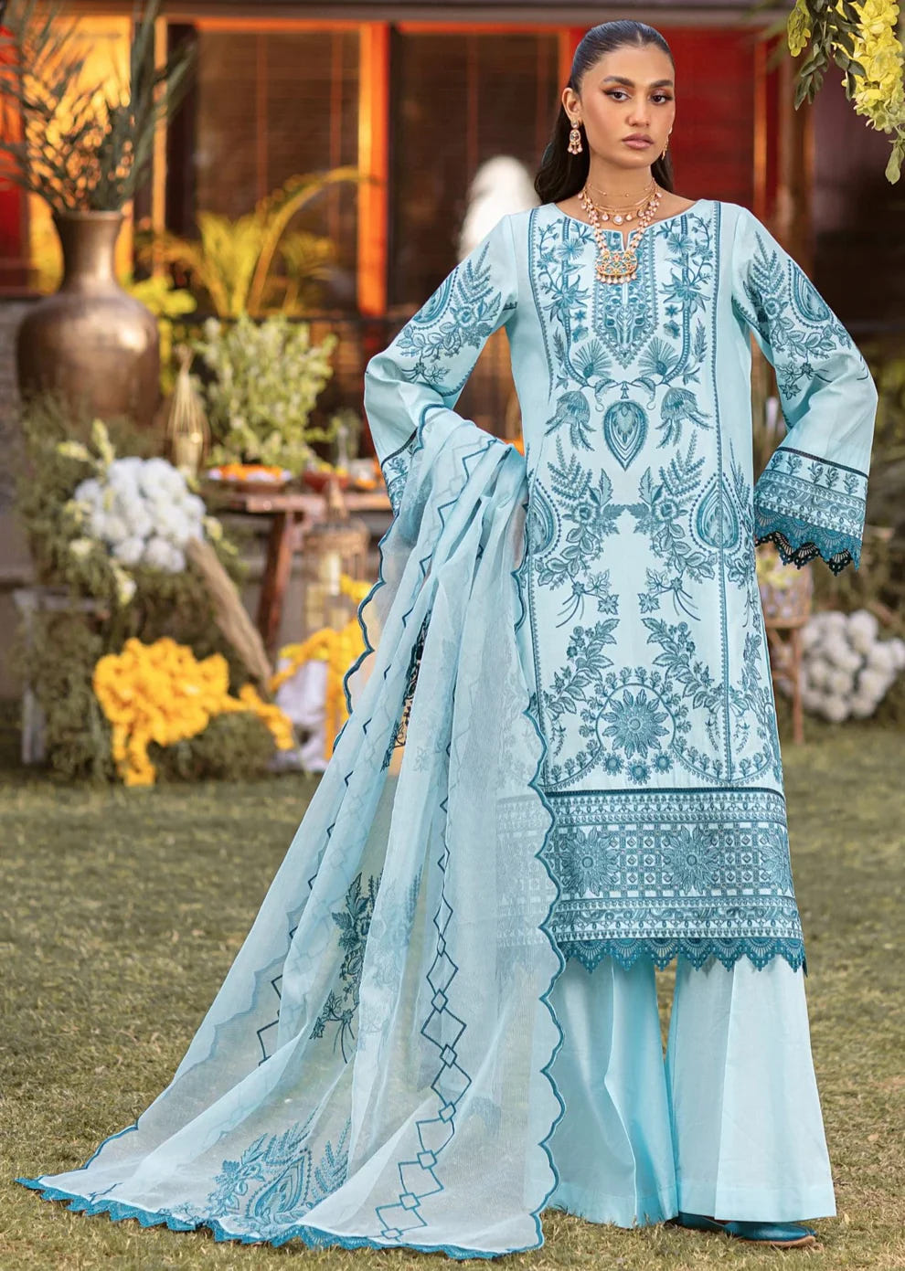 Mohagni | Muntazir Luxury Lawn 24 | CM-10 -  Mohagni Luxury - Original Designer Dress - House of Maryam