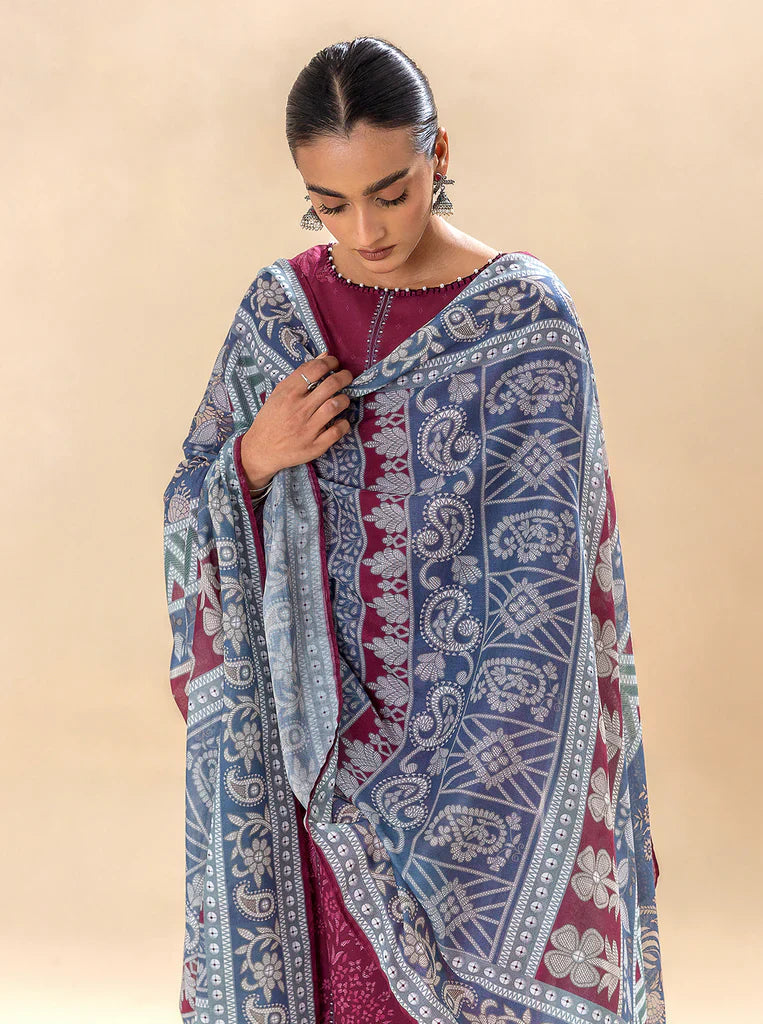 Morbagh | Lawn Collection 24 | WINE WARMTH by Designer Morbagh - House of Maryam - Pakistani Designer Ethnic Wear in {{ shop.shopifyCountryName }}