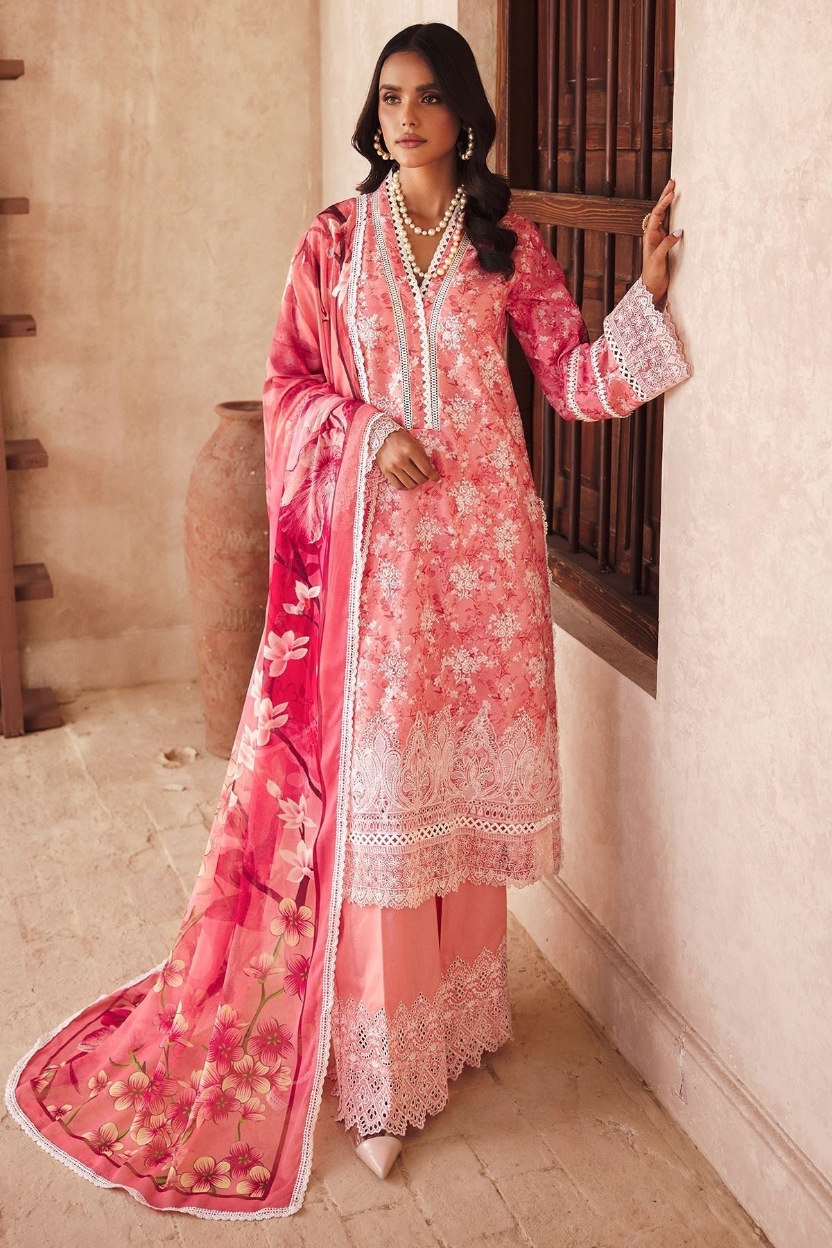 Motifz | Premium Lawn 25 | 3735-MAYA-Brand:Motifz-Type:Ladies Clothes-Coral-Lawn-House of Maryam- Buy in UK, USA