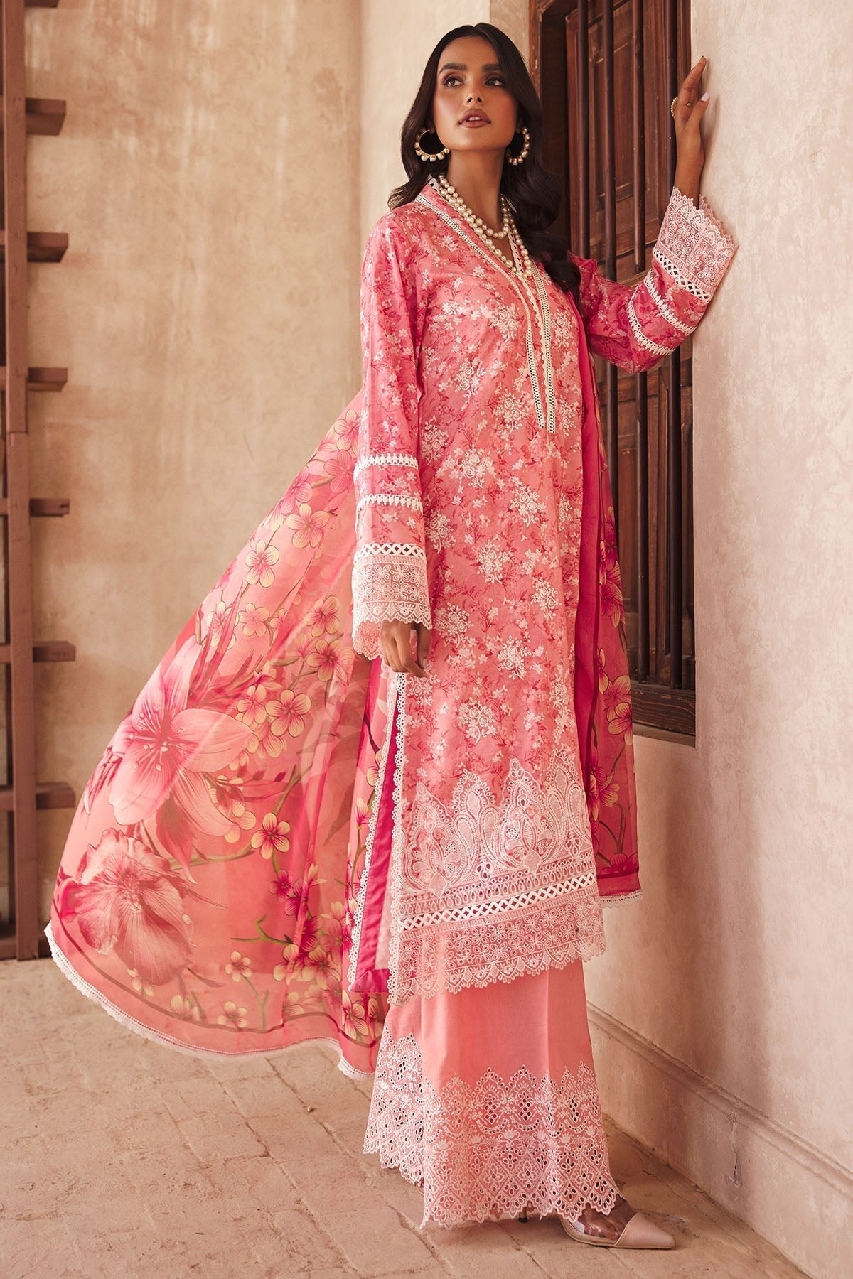 Motifz | Premium Lawn 25 | 3735-MAYA-Brand:Motifz-Type:Ladies Clothes-Coral-Lawn-House of Maryam- Buy in UK, USA