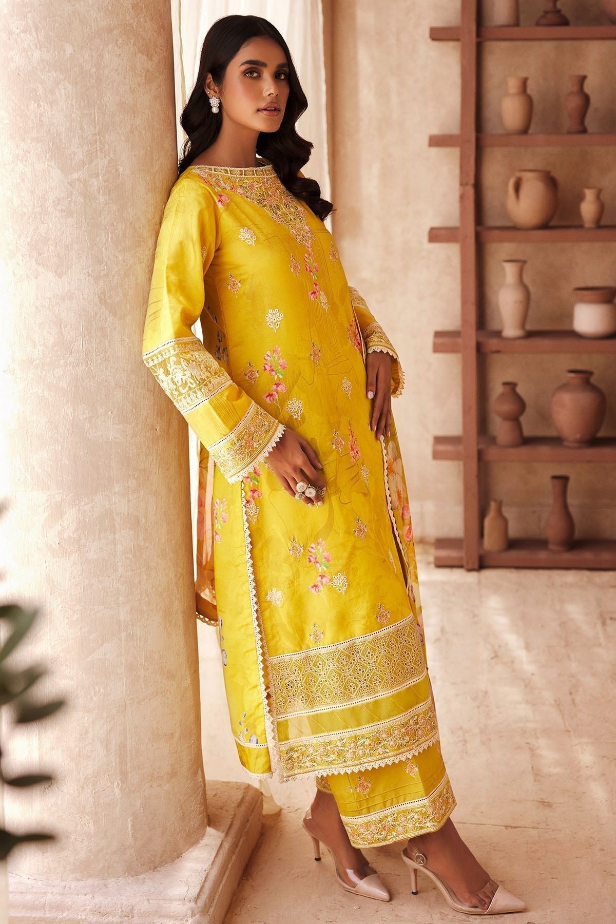 Motifz | Premium Lawn 25 | 3741-ELIE-Brand:Motifz-Type:Ladies Clothes-Yellow-Lawn-House of Maryam- Buy in UK, USA