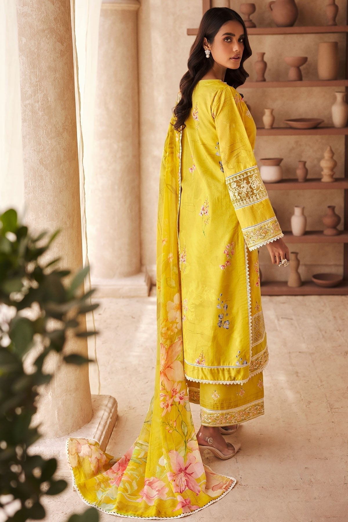 Motifz | Premium Lawn 25 | 3741-ELIE-Brand:Motifz-Type:Ladies Clothes-Yellow-Lawn-House of Maryam- Buy in UK, USA