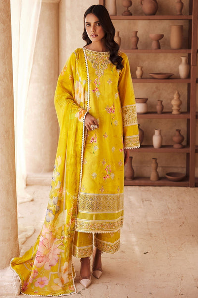 Motifz | Premium Lawn 25 | 3741-ELIE-Brand:Motifz-Type:Ladies Clothes-Yellow-Lawn-House of Maryam- Buy in UK, USA