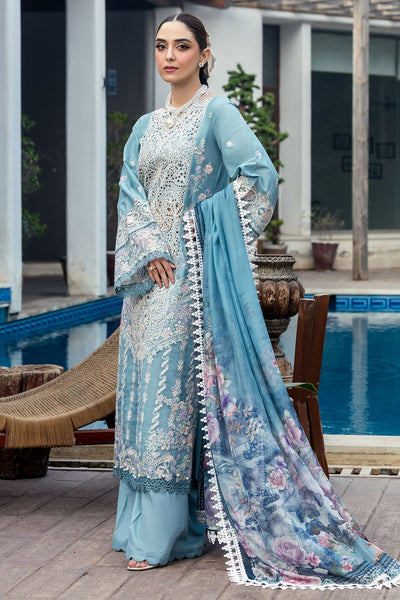 Motifz | Premium Lawn 25 | 5301-ELAYNE-Brand:Motifz-Type:Ladies Clothes-Light Blue Gray-Lawn-House of Maryam- Buy in UK, USA