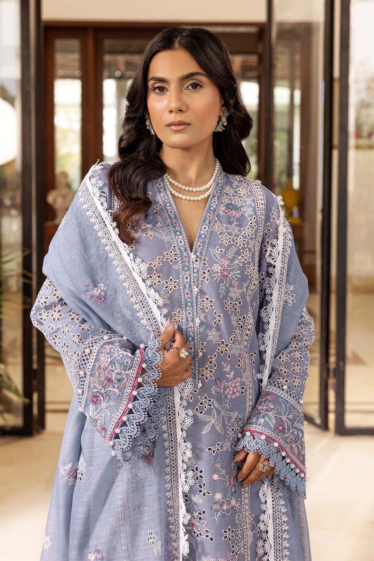 Motifz | Premium Lawn 25 | 5302-ROSALIE-Brand:Motifz-Type:Ladies Clothes-Lavender-Lawn-House of Maryam- Buy in UK, USA