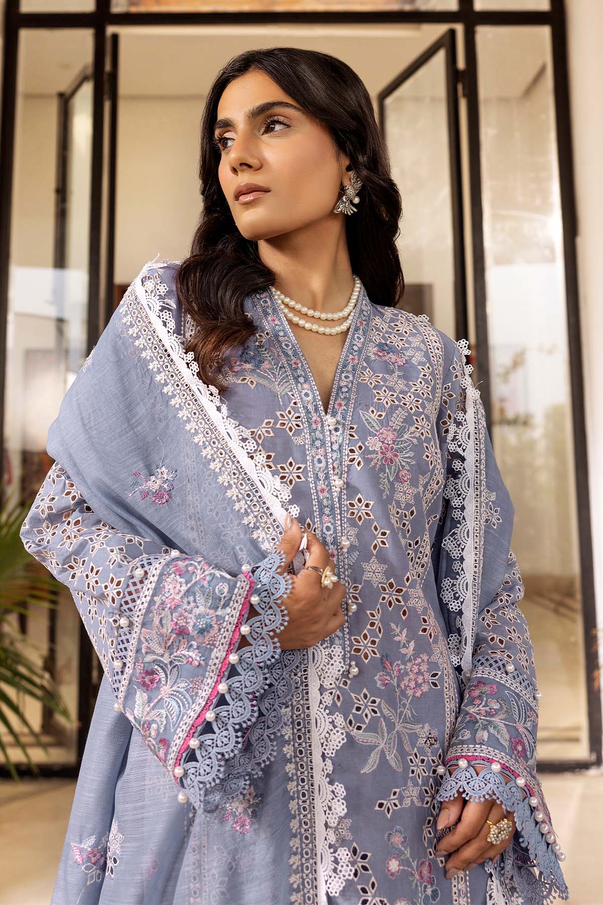Motifz | Premium Lawn 25 | 5302-ROSALIE-Brand:Motifz-Type:Ladies Clothes-Lavender-Lawn-House of Maryam- Buy in UK, USA