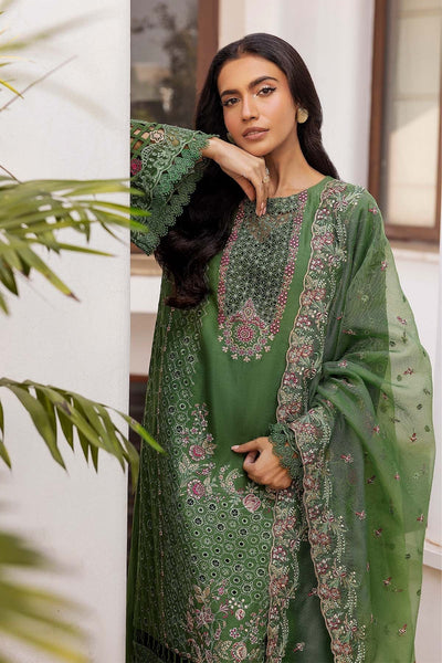 Motifz | Premium Lawn 25 | 5303-DARCY-Brand:Motifz-Type:Ladies Clothes-Olive Green-Lawn-House of Maryam- Buy in UK, USA