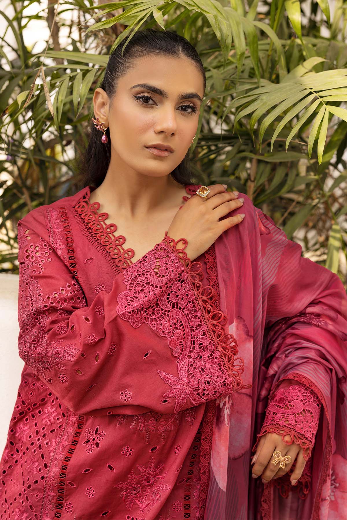 Motifz | Premium Lawn 25 | 5304-CELINE-Brand:Motifz-Type:Ladies Clothes-Magenta-Lawn-House of Maryam- Buy in UK, USA