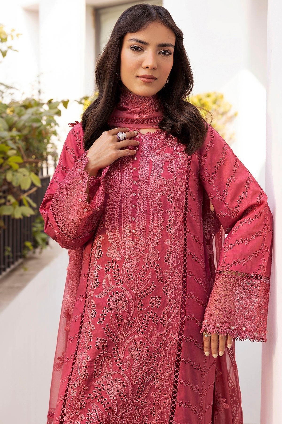 Motifz | Premium Lawn 25 | 5305-AUBREY-Brand:Motifz-Type:Ladies Clothes-Candy Pink-Lawn-House of Maryam- Buy in UK, USA